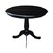 International Concepts Round 36 in Rd Top Pedestal Table, 12 in Leaf, 28.9 inH, Dining Height, Black, 36 W, 48 L, Wood K46-36RXT - alternate 4